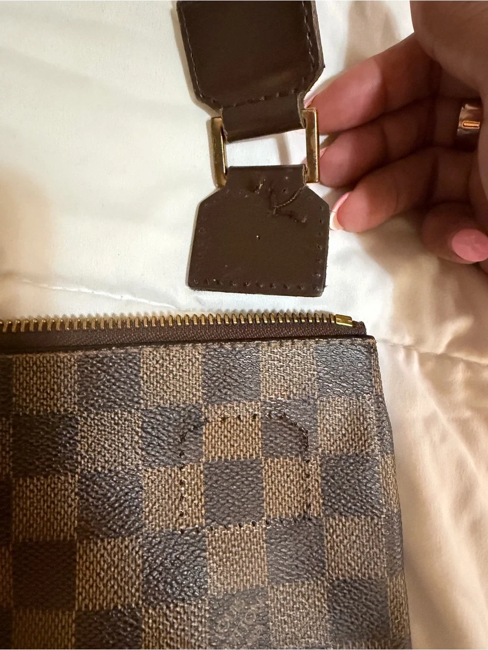 Brown Checkered Louis Vuitton Crossbody Bag